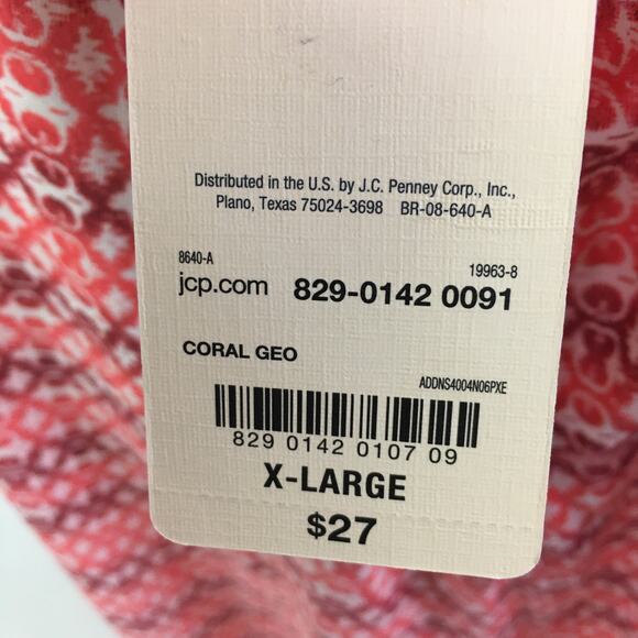 St. John's Bay Active Tank Top Coral Geo XL - Picture 11 of 13